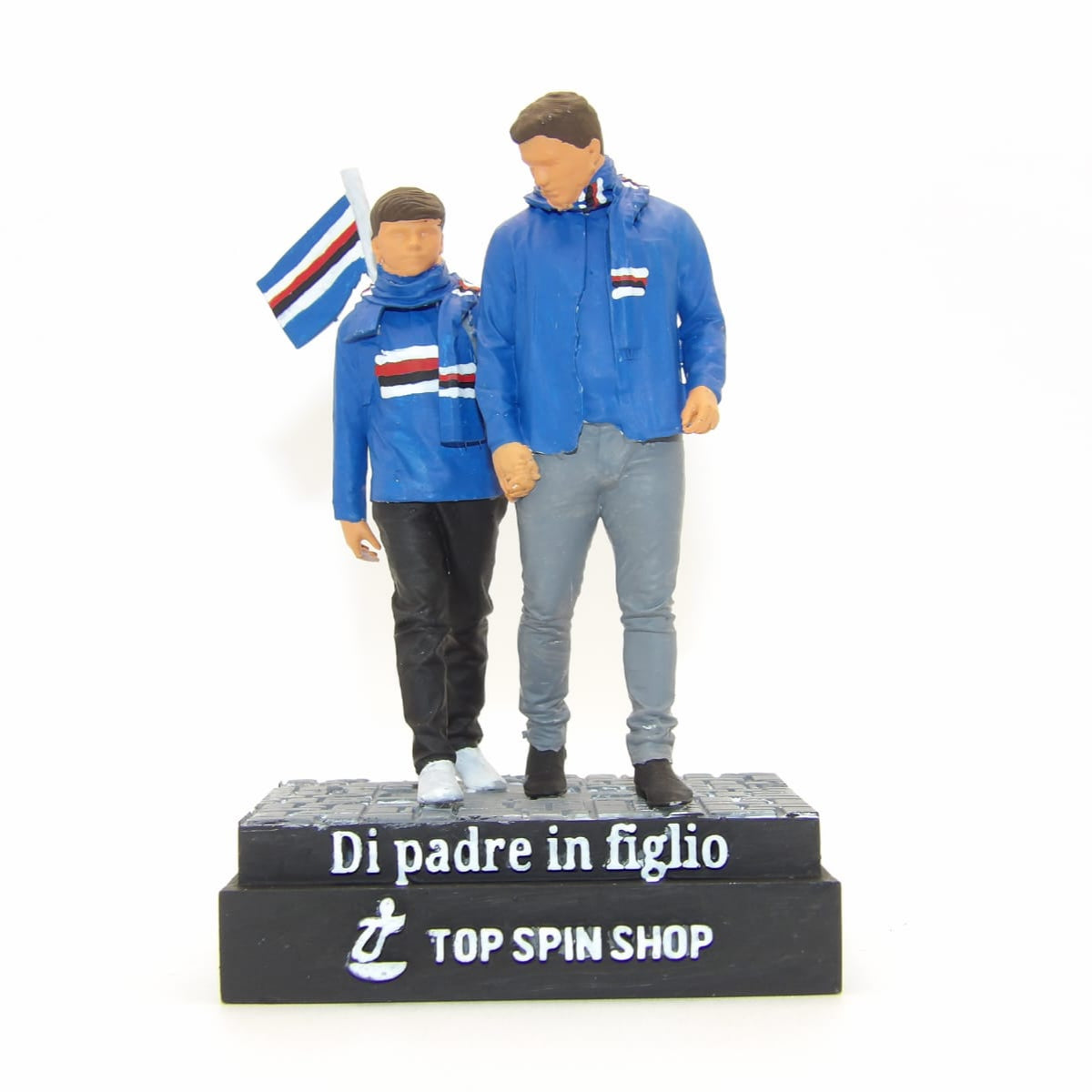 Statuina Di padre in figlio in resina colorata Ref 013