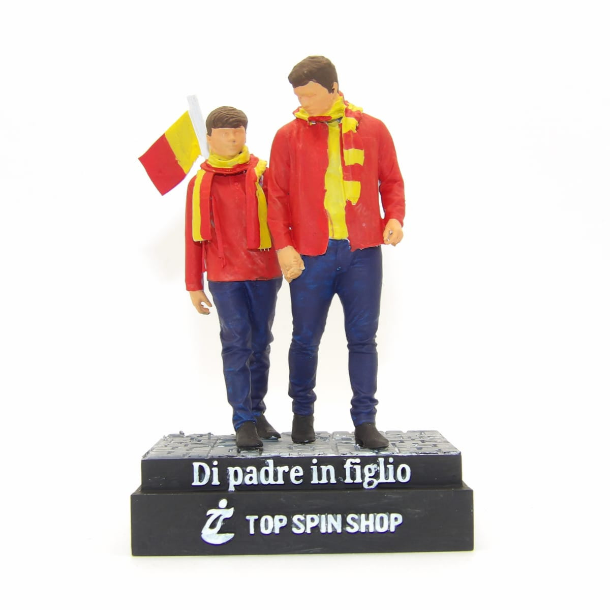 Statuina Di padre in figlio in resina colorata Ref 014