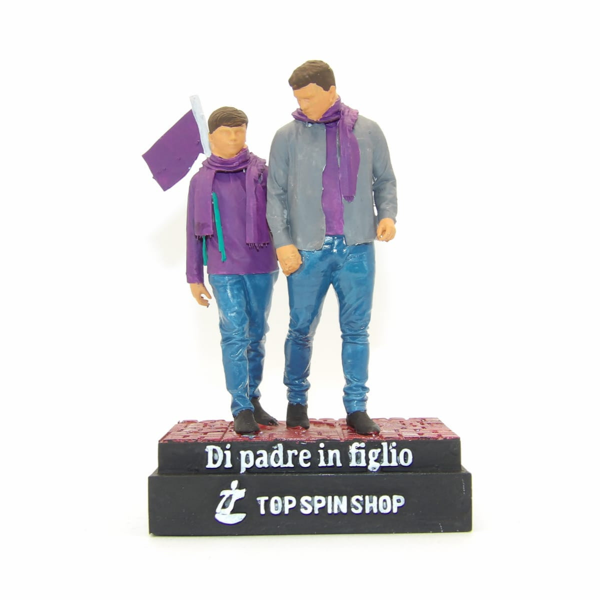 Statuina Di padre in figlio in resina colorata Ref 012