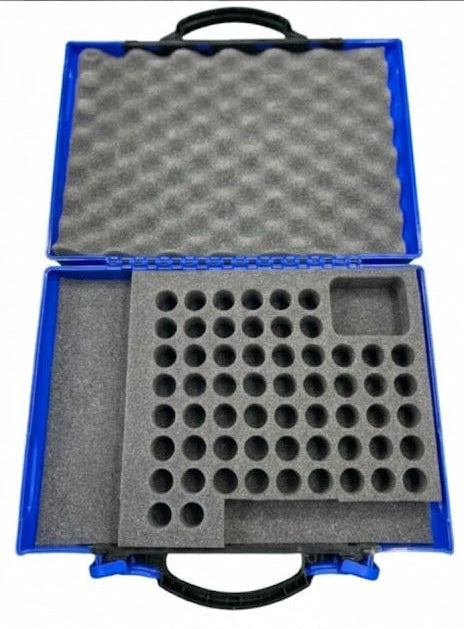 Valigetta in plastica azzurra porta miniature